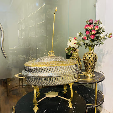 Brass Double Tone Chaffing Dish