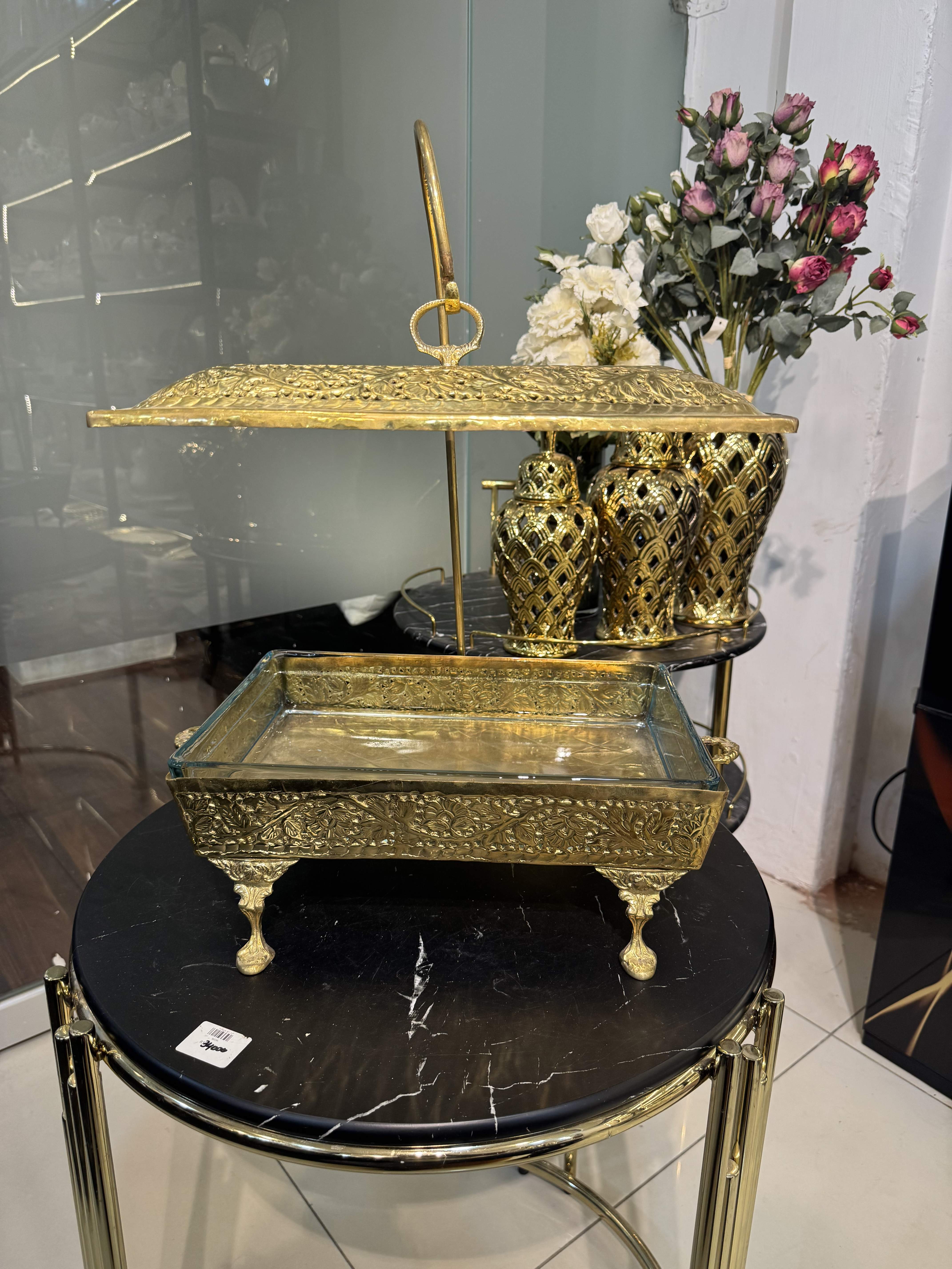 Brass Rectangle Serving Dish