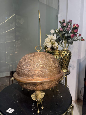 Copper Chaffing Dish With Elephant