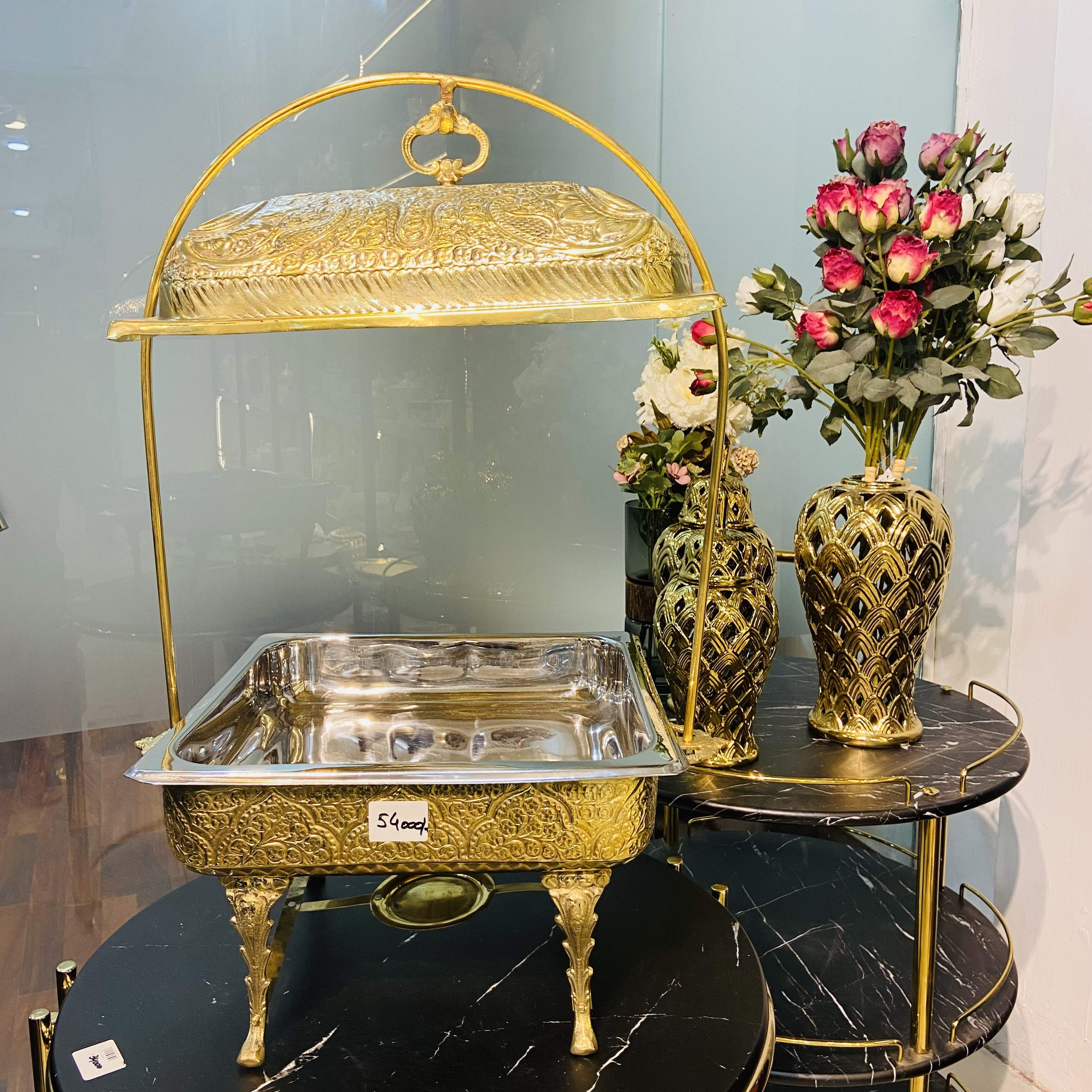 Gold Square Chaffing Dish