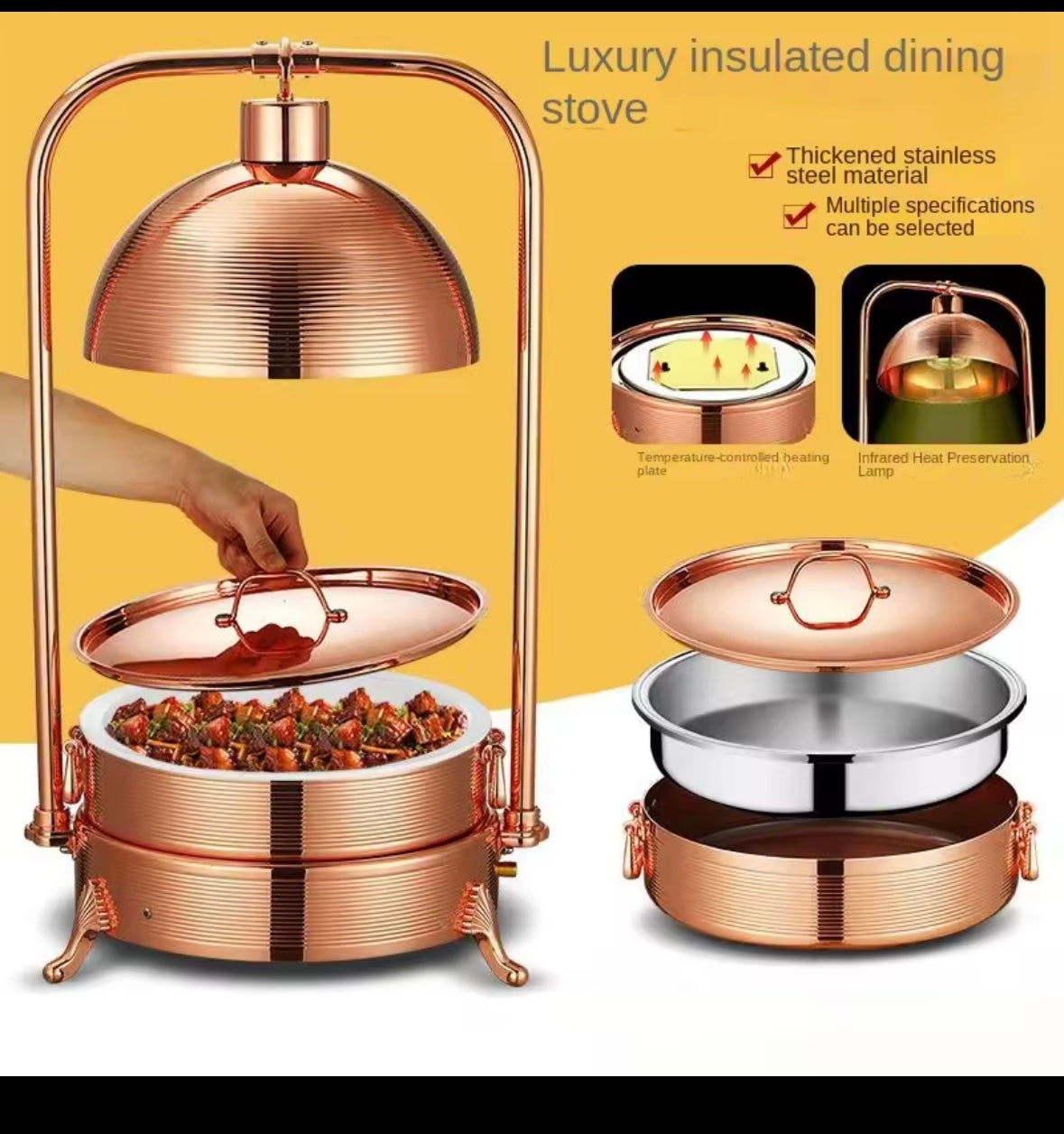 Electric Chafing Dish With Lamp Warmer