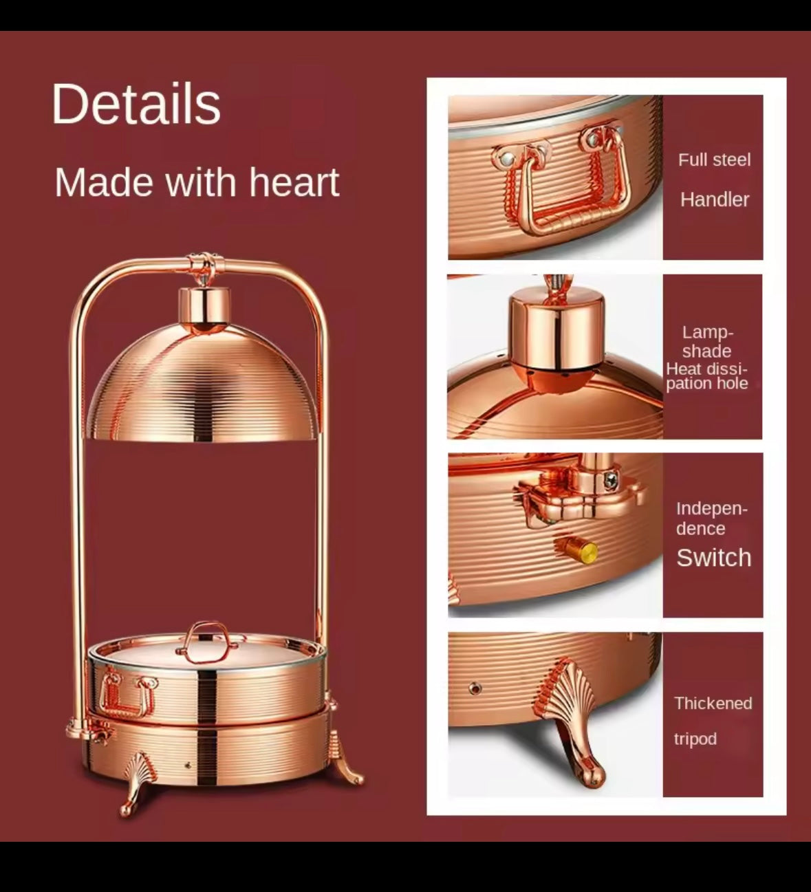 Electric Chafing Dish With Lamp Warmer