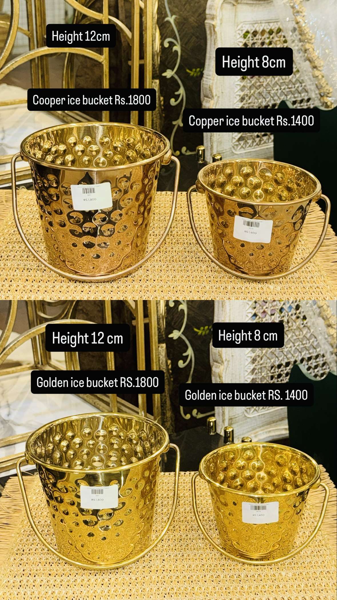 Copper + Golden Ice Bucket