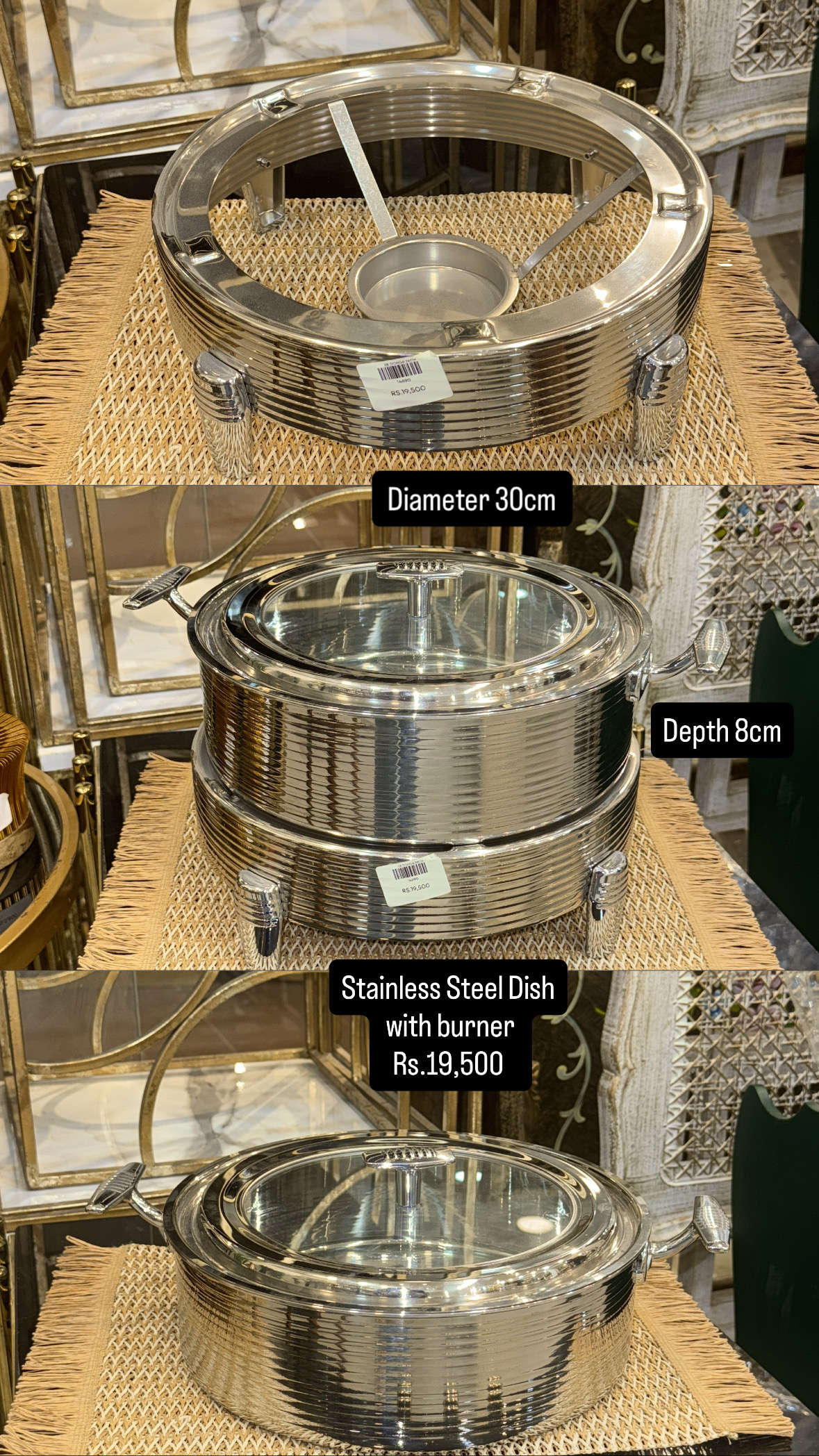 Steel Dish With Burner