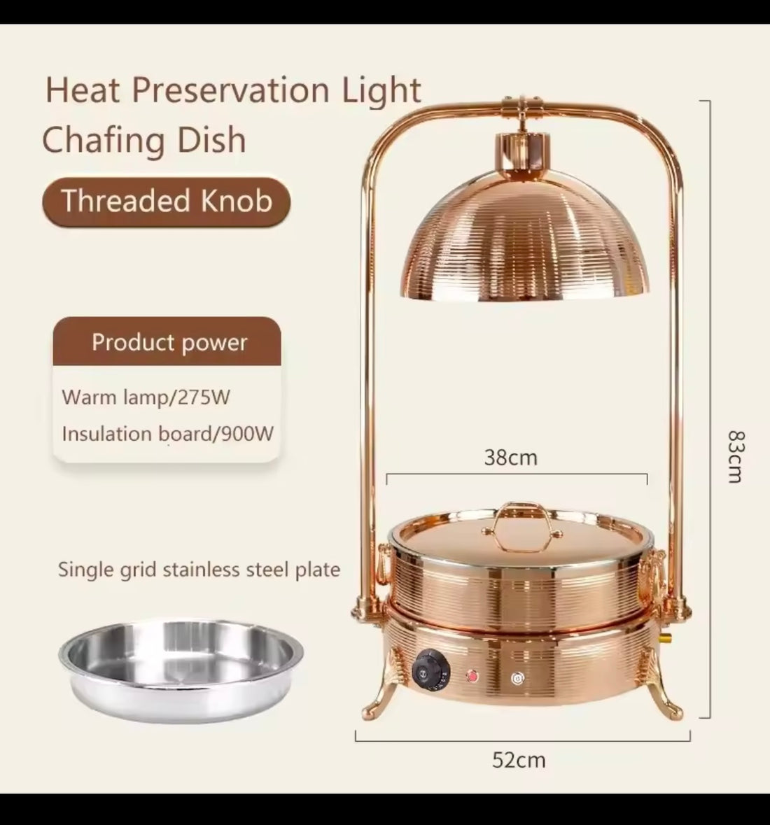 Electric Chafing Dish With Lamp Warmer