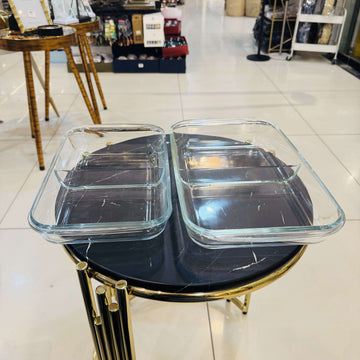 Glass Rect Dish 2 Portion