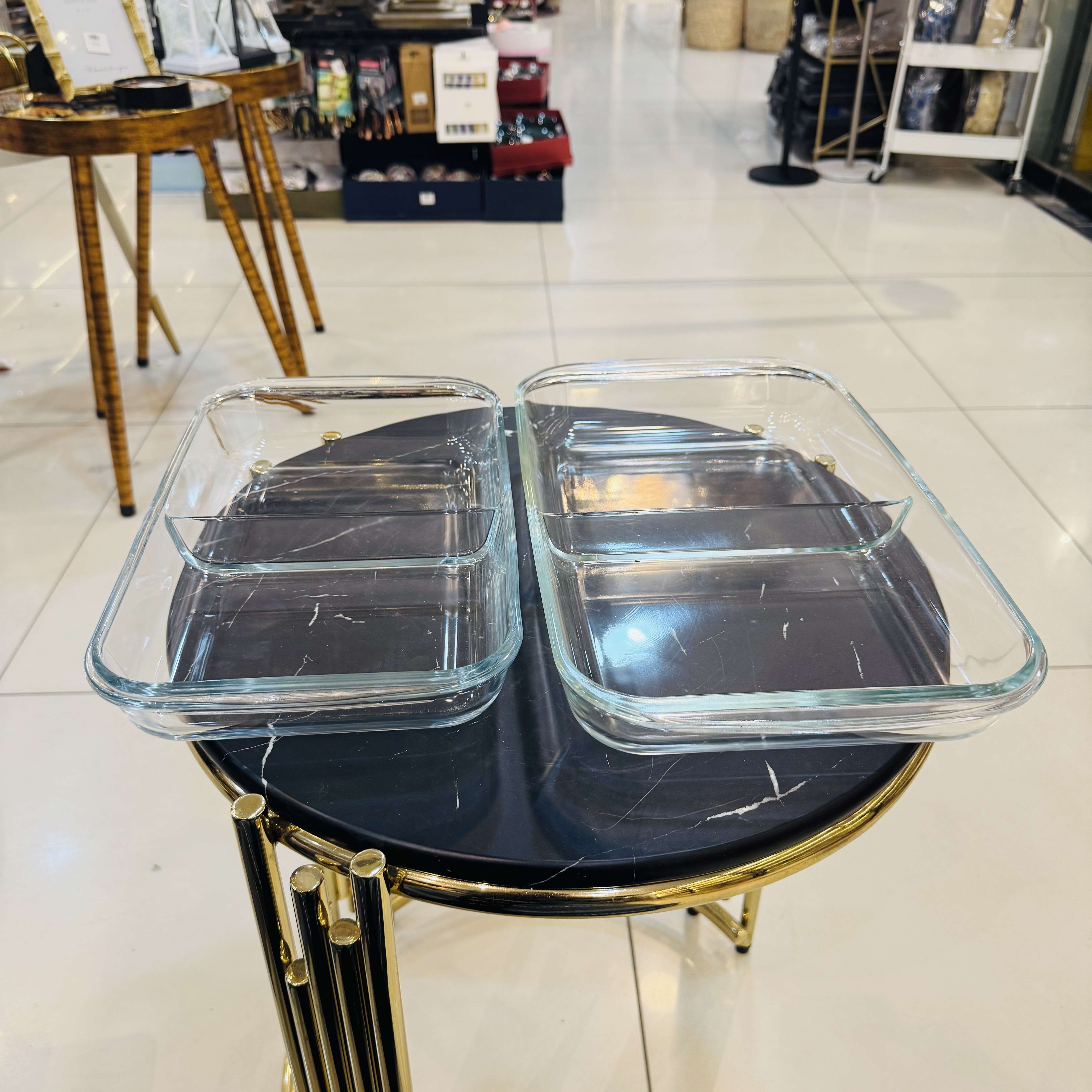 Glass Rect Dish 2 Portion