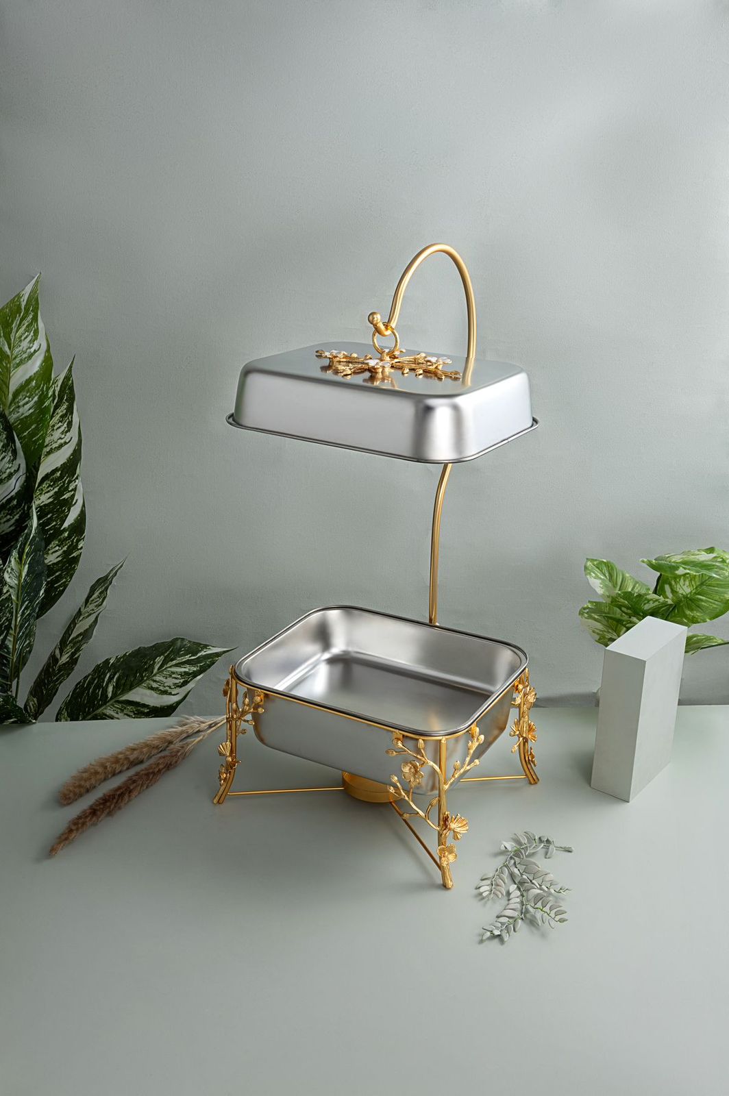Rect Oak Chafing Dish