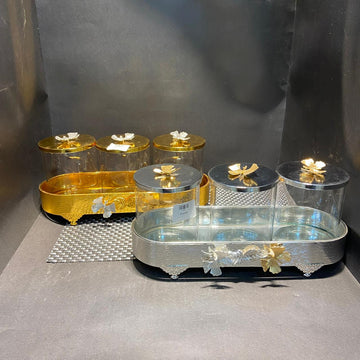 Jar Set 3/pcs With Tray