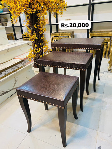 Leather Table Set 3/pcs