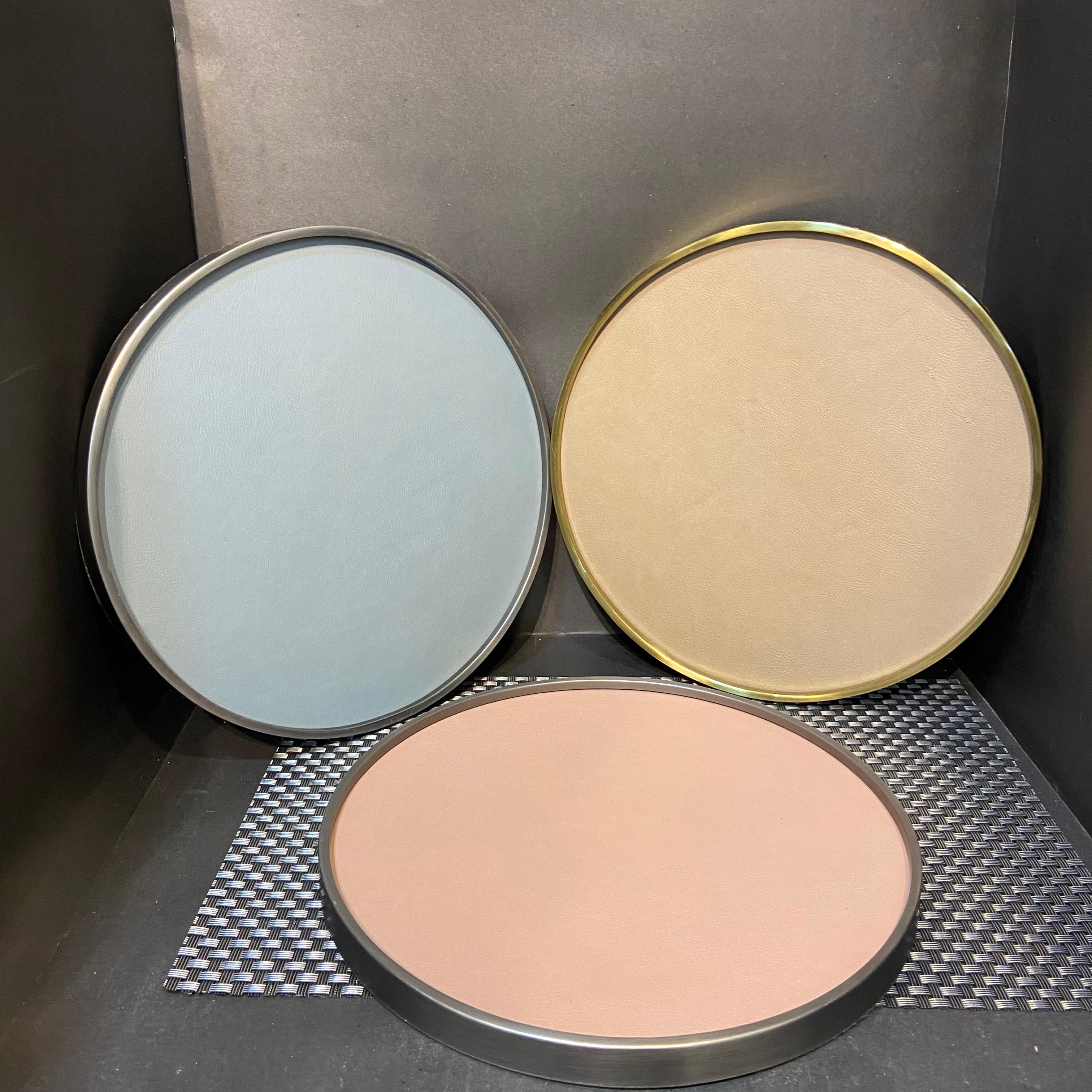 Leather Round Tray