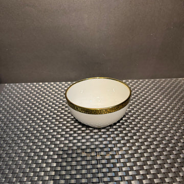 Whte Bowl Gold Line