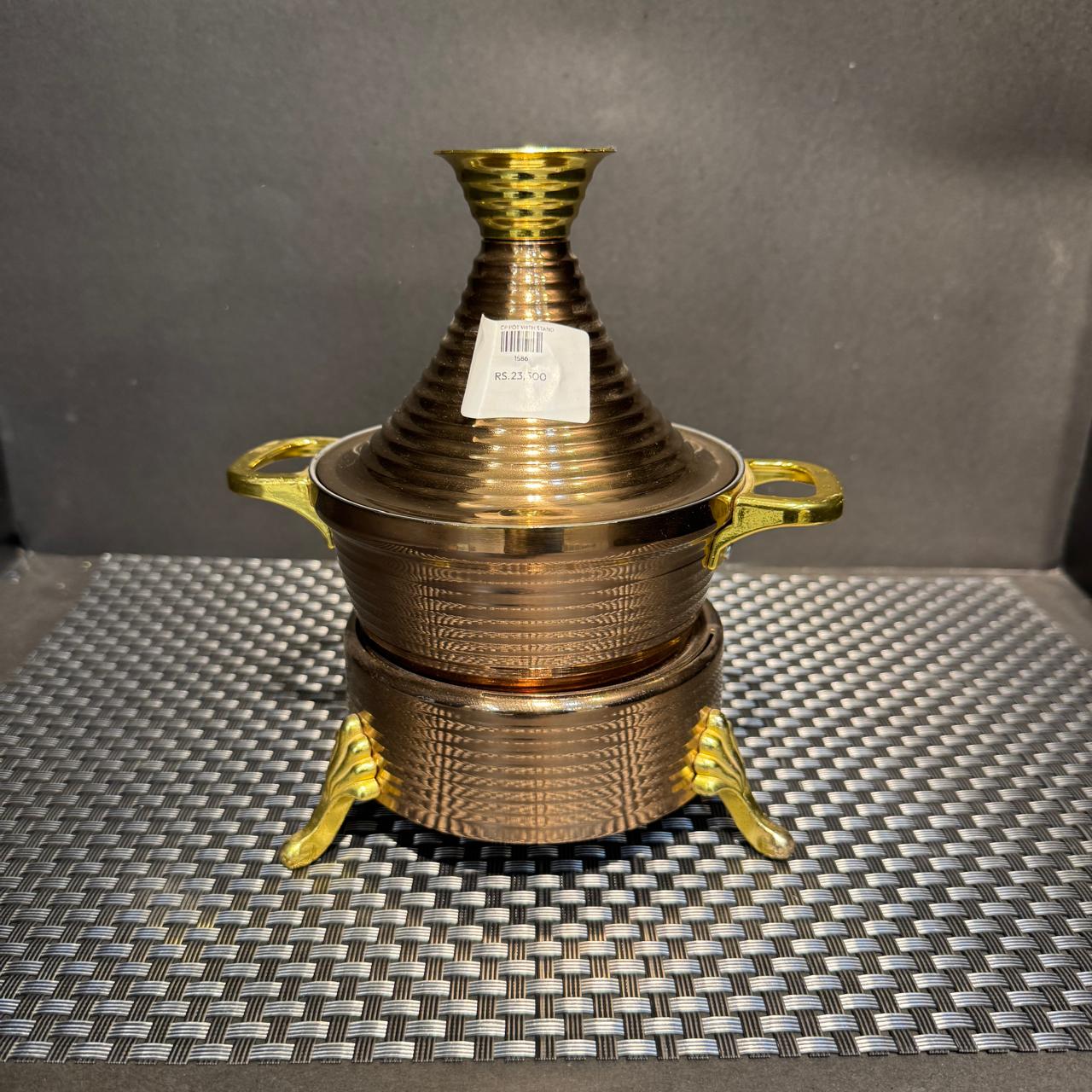 Copper Handi Pot With Stand