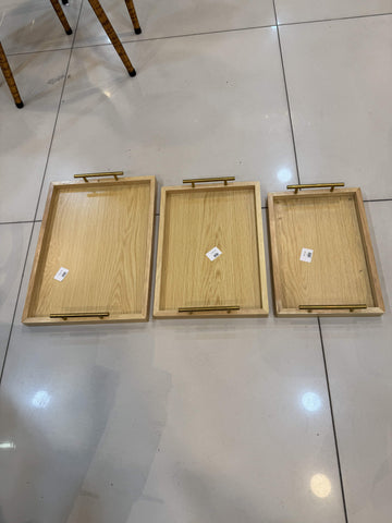 Golden Handle Wooden Trays