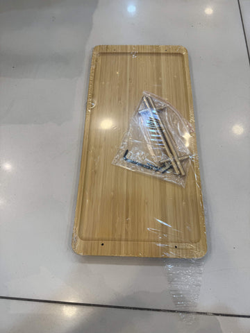 Large Wooden Tray Golden Handle
